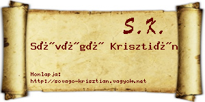 Sóvágó Krisztián névjegykártya