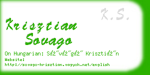 krisztian sovago business card